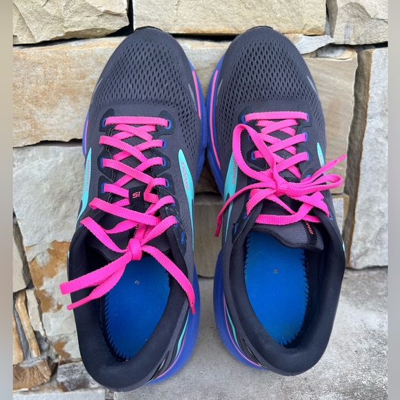 Brooks Ghost 15 Athletic Running sneaker shoes in Black,Pink & purple Sz-12. M - Picture 7 of 14